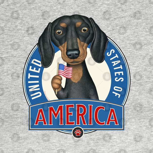 Dachshund United States of America by Danny Gordon Art